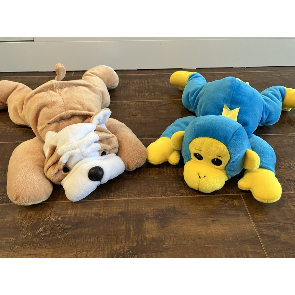 Ty Beanie Buddy Wrinkles Bulldog & Bongo Monkey Plush 1998 Vintage Lot of 2